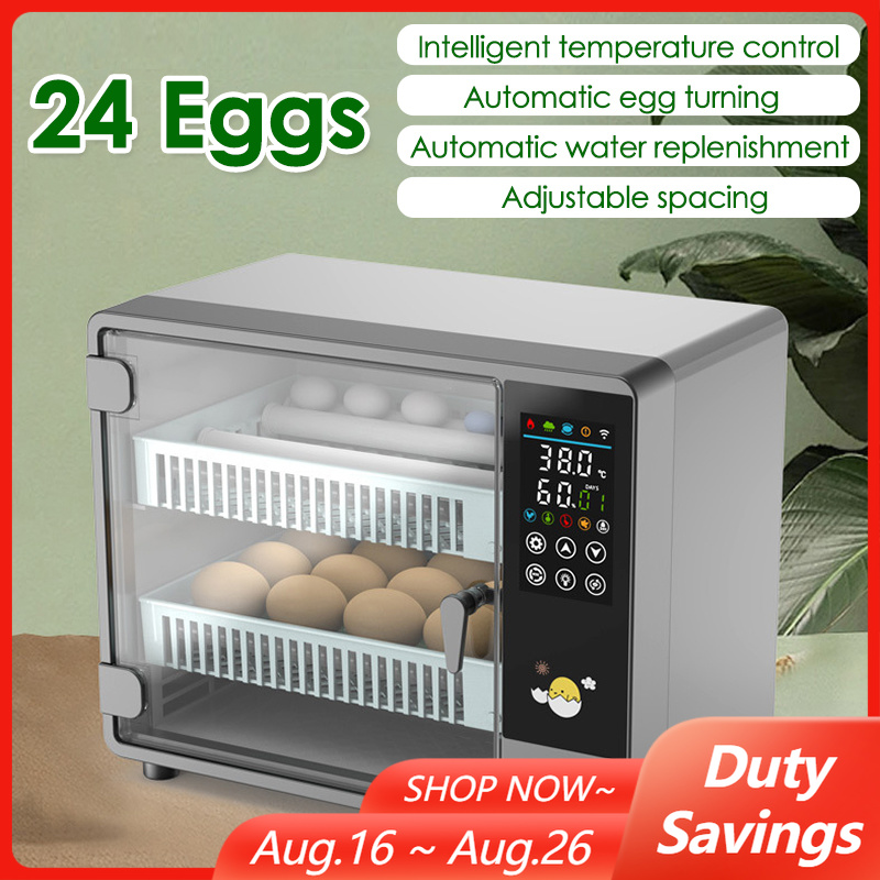 Poultry Incubator - 24-eieren volautomatische draaiende eierincubator Touch-temperatuurregeling Boerderijbroederij
