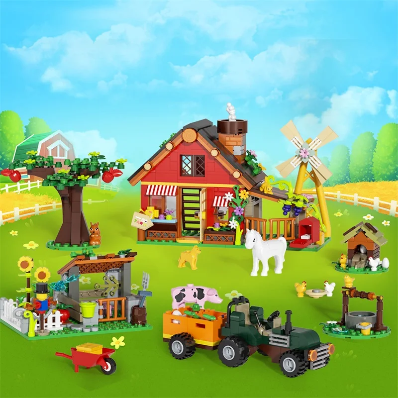 Agriculture Farming Certificate - Creatieve windmolen boerderij bouwstenen model met