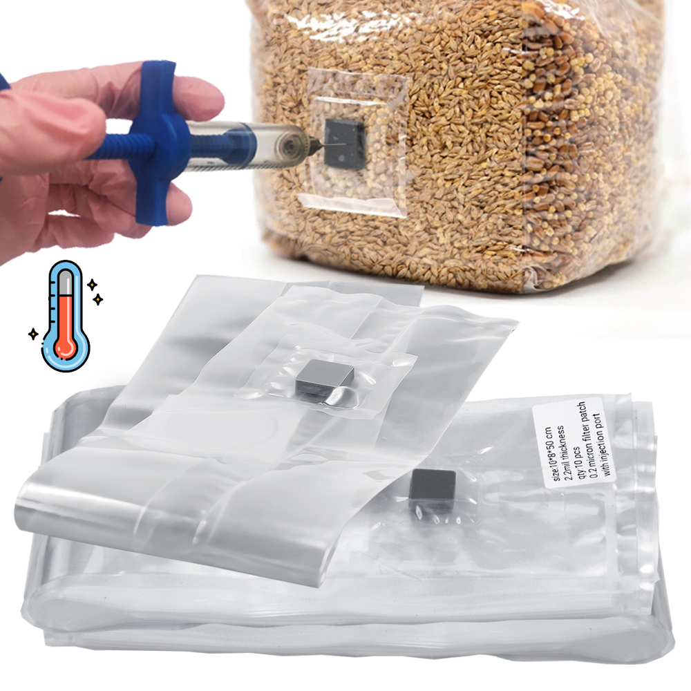 Mushroom Spawn Bag - Pp 6 Mil Gesteriliseerde Graanzak W/Zelfhelende